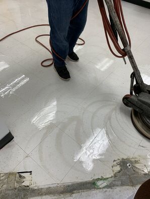 efore and after floor cleaning Lucky Spot Barbershop in Gastonia NC (1)
