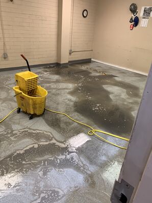 Before and after floor cleaning Mastec Network Solution in Charlotte, NC (1)